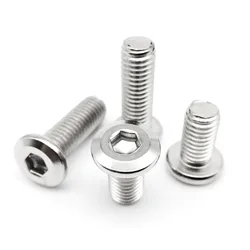 M3 M4 M5 M6 Large Flat Hex Hexagon Socket Allen Head Connect Joint Bolt Furniture Rivet Screw 304 A2-70 Stainless Steel