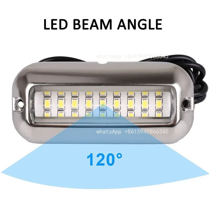 10-36V IP68 Marine LED Underwater Light, Stainless Steel Bottom Deck Modification Light Accessories Tools