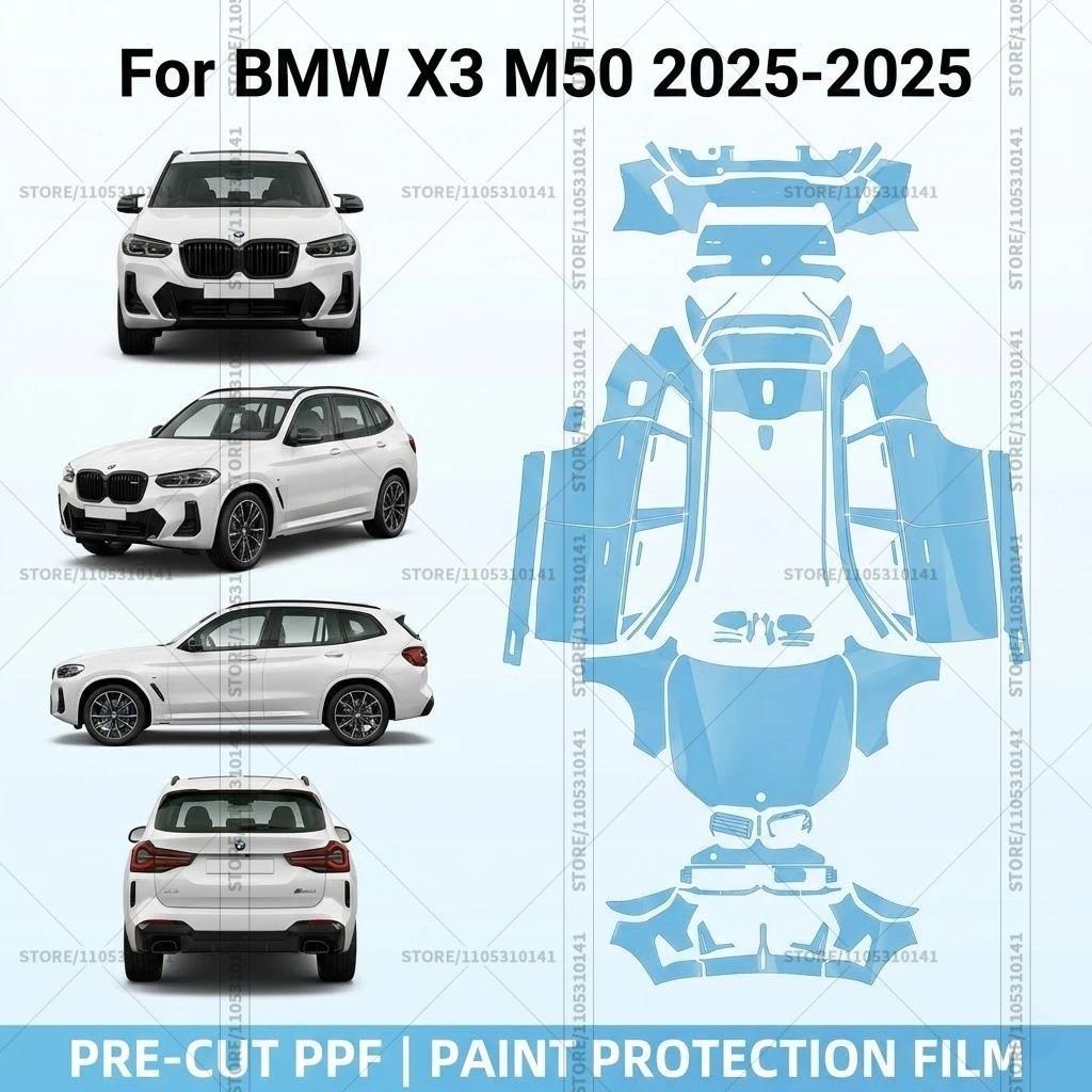 

Предварительно нарезанная прозрачная защитная пленка PPF для автомобилей, профессиональная автомобильная пленка PPF для полной оклейки BMW X3 M50 2025-2025