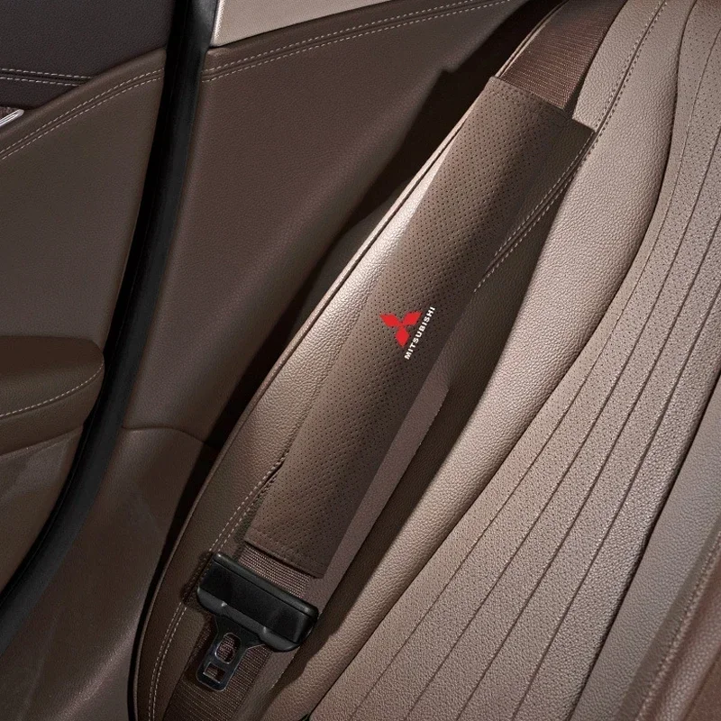 

2PCS Suede Car Seat Belt Protection Cover for Mitsubishi Ralliart ASX OTO Lancer9 Colt V33 Cordia Pajero Outlander Eclipse