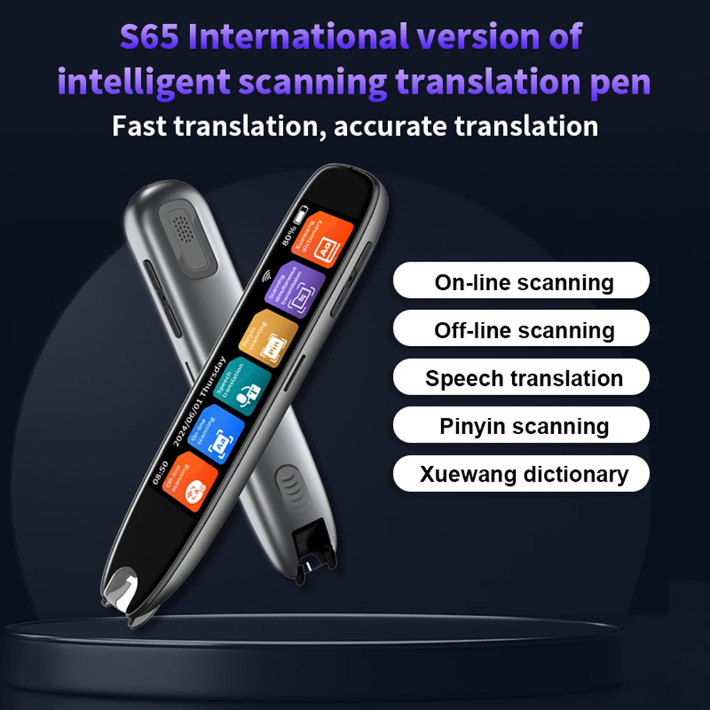 Translation Pen 142 Languages Smart Scanner Translator Pen Online/Offline Modes Recording Pen Translator Pen for Teacher Student