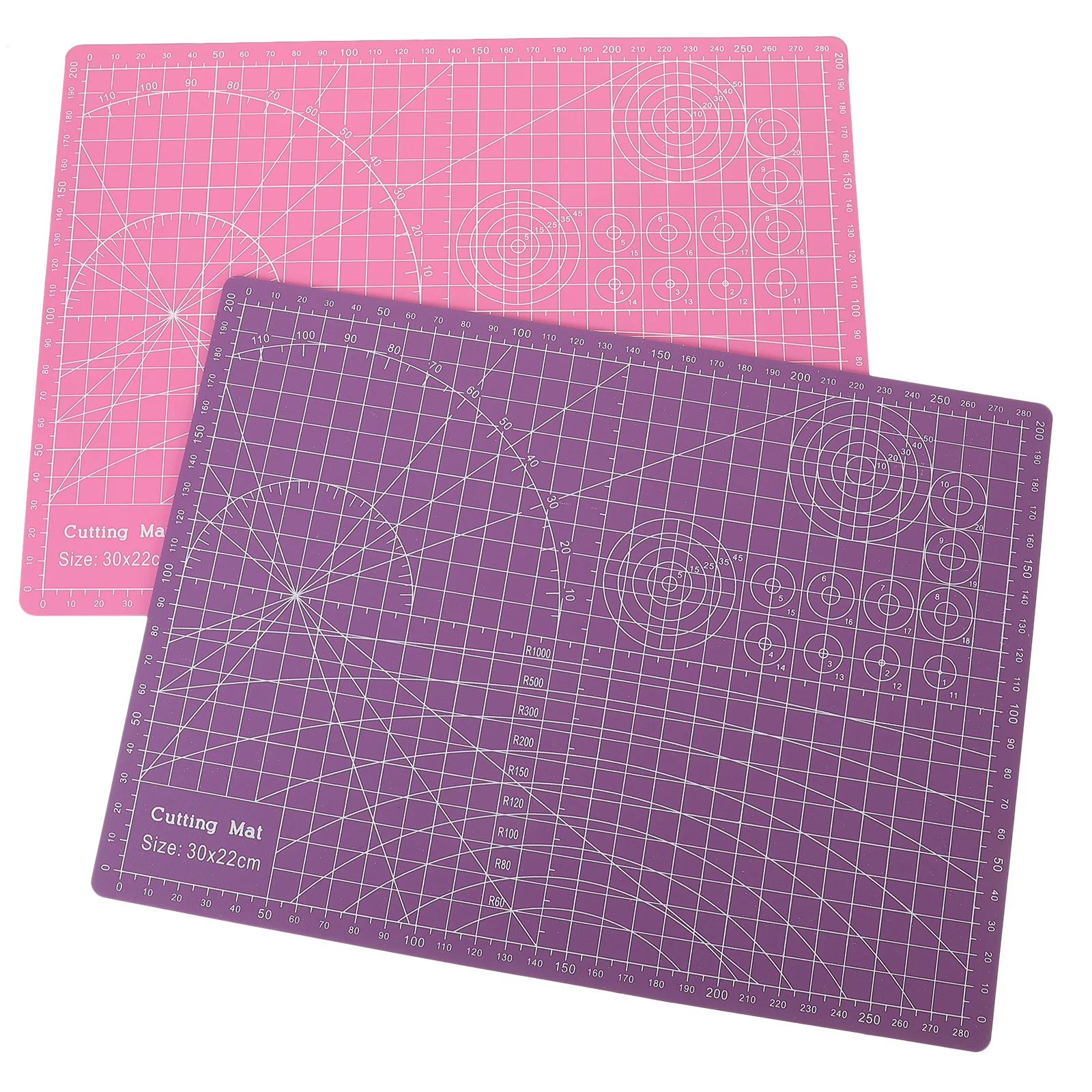 2 قطعة حصيرة القطع البلاستيكية للحرف اليدوية ، لوحة فنية للنقش على الوجهين ، وسادة قطع حرفية غير قابلة للانزلاق ، حامي مسطرة الخياطة لتقوم بها بنفسك