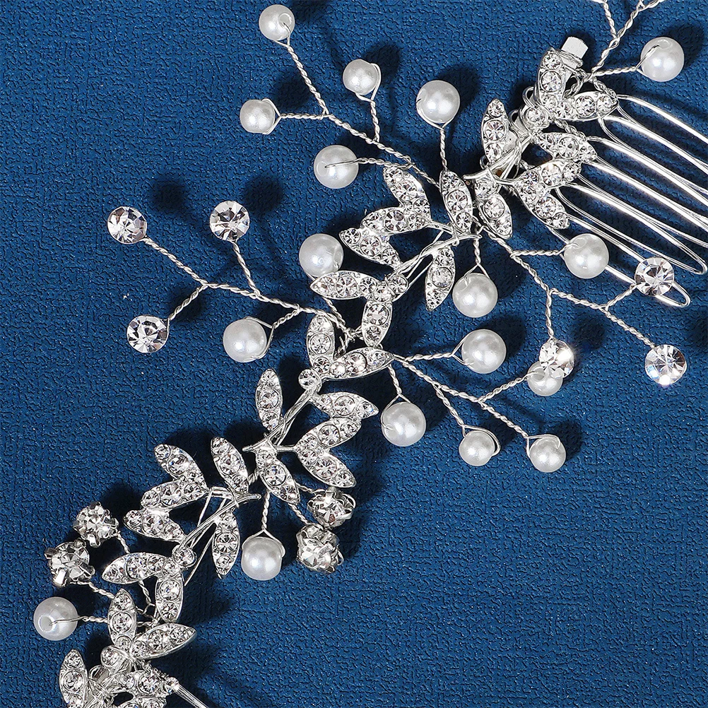 

Pearl Hair Comb Bridal Accessories Wedding Pieces Rhinestone Headdress Metal Combs Women Hairstyle Evening Banquet Special