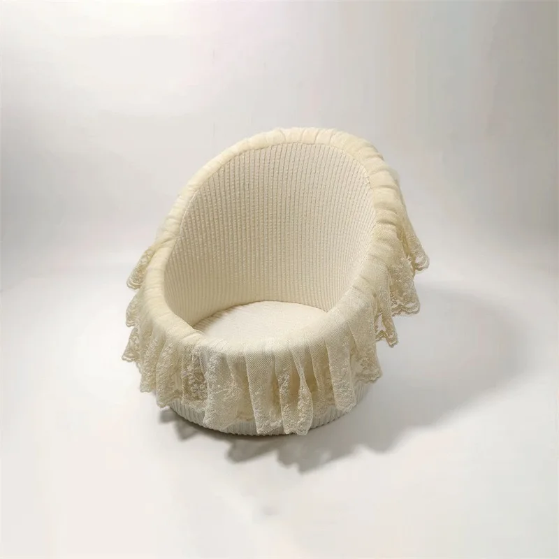 Ind Newborn Photography Props Lace Round Sofa Chair Hundred Days Shooting Sofa For Studio Photo Auxiliary Posing Props