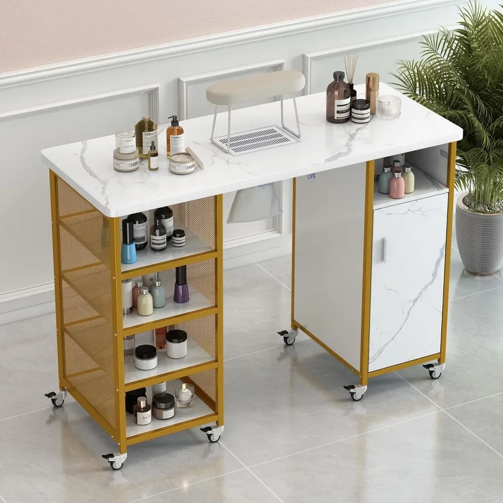 

Nail Desk with Electric Downdraft Vent, Beauty Spa Salon Workstation Nail Tech Table Station with Electric Downdraft Vent