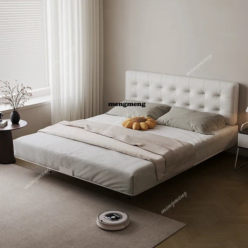 

Современная минималистичная двуспальная кровать белого цвета, роскошный дизайн в стиле середины века, кровать для спальни 180x200 см, удобная мебель для спальни.