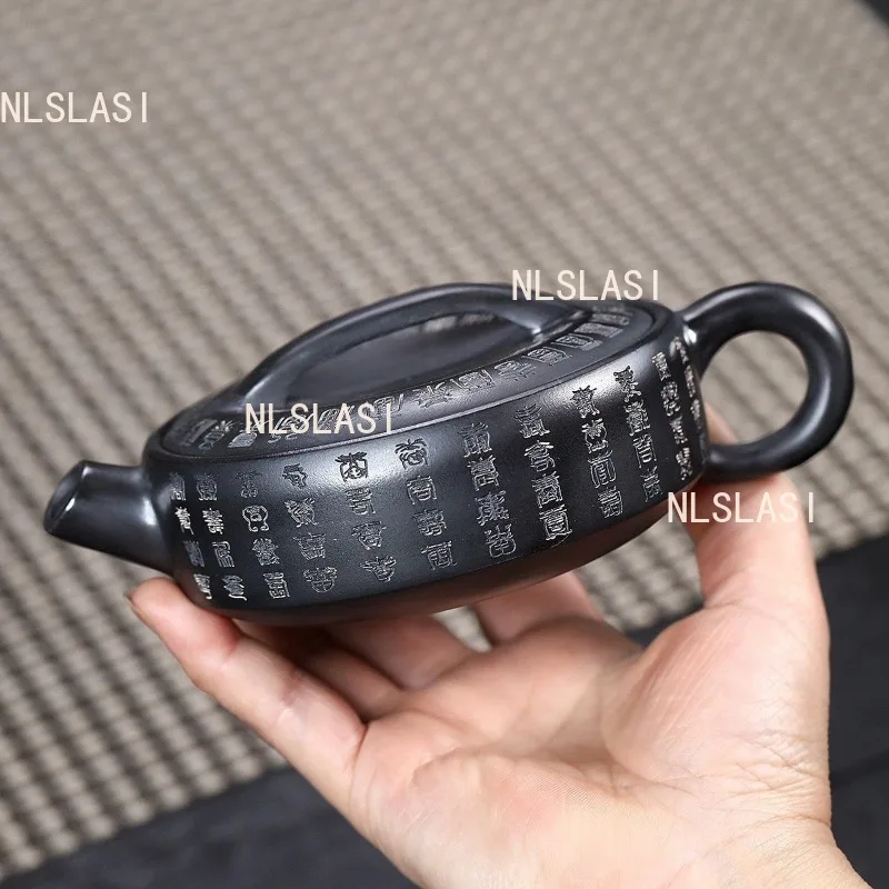 

Чайник из фиолетовой глины с китайской резьбой Blessing Tile Pot, малый объем, широкое горлышко, для домашнего использования, набор для чаепития Кунг-фу, с сетчатым фильтром