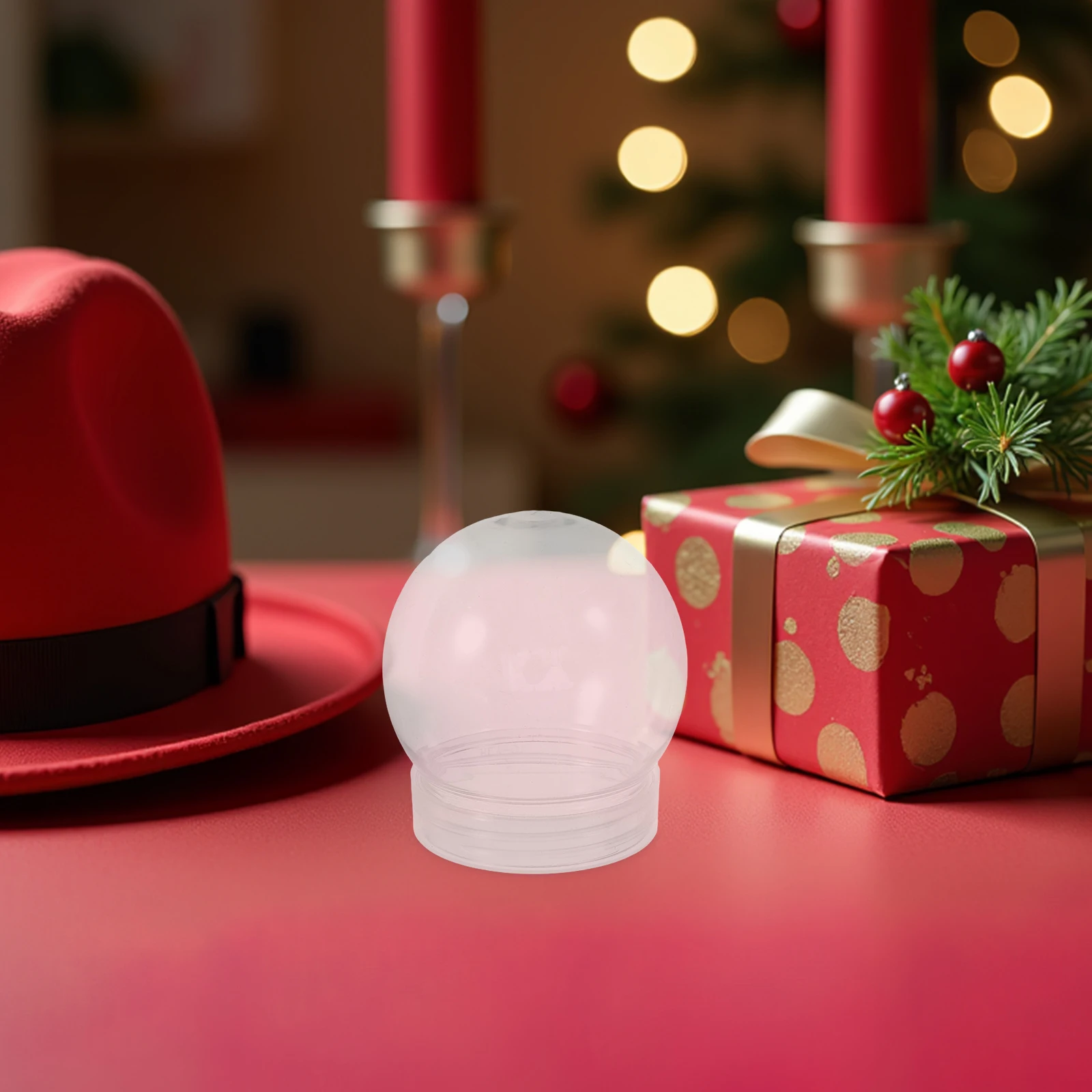 

24Pcs Clear Plastic DIY Snow Globe Empty Water Globes Round Globe Xmas Christmas DIY Craft Supplies Empty Water Globes