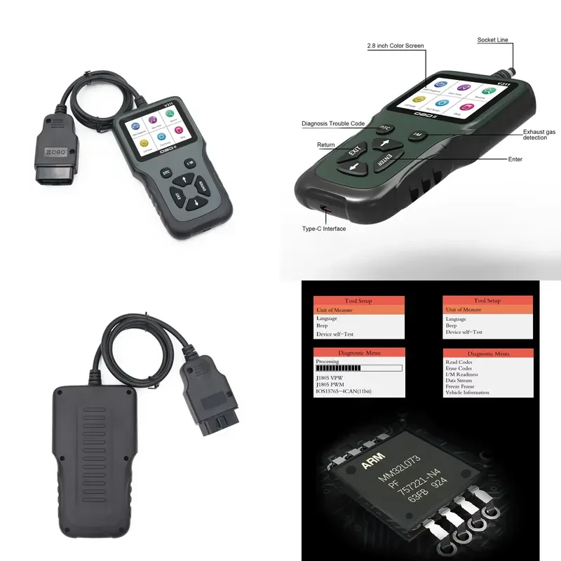 Lonauto V311 New Engine Check Device 2.8inch Color Display Tester Cable Scanner For Cars