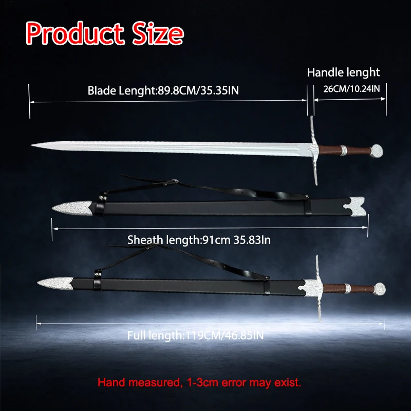 119Cm Bamboo Craft Props Sword Unsharpened Safe Edge For Cosplay & Collection Gift