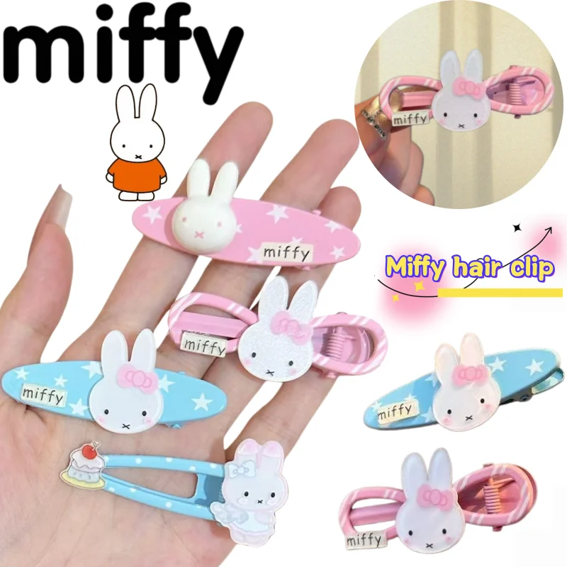 Miffy Hair Clip, High-Value Cartoon DIY Rabbit-Shaped Doll Patch, Creative Sweet and Cute Girly All-Match Duckbill Bangs Clip