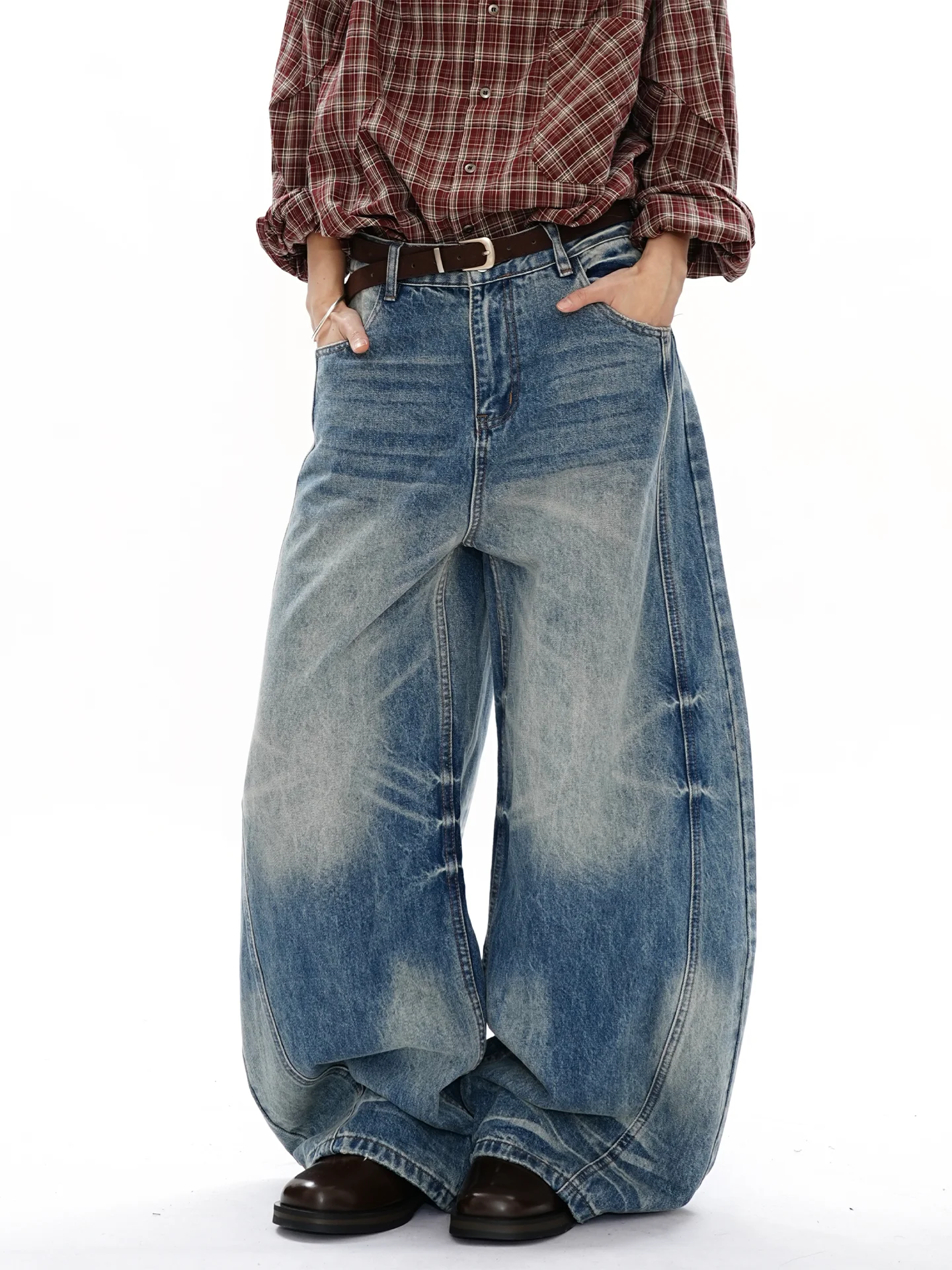 Women Blue Y2k Baggy Boyfriend Jeans Harajuku Vintage Wide Leg Denim Trousers Japanese 2000s Style Jeans Pants Oversize Clothes