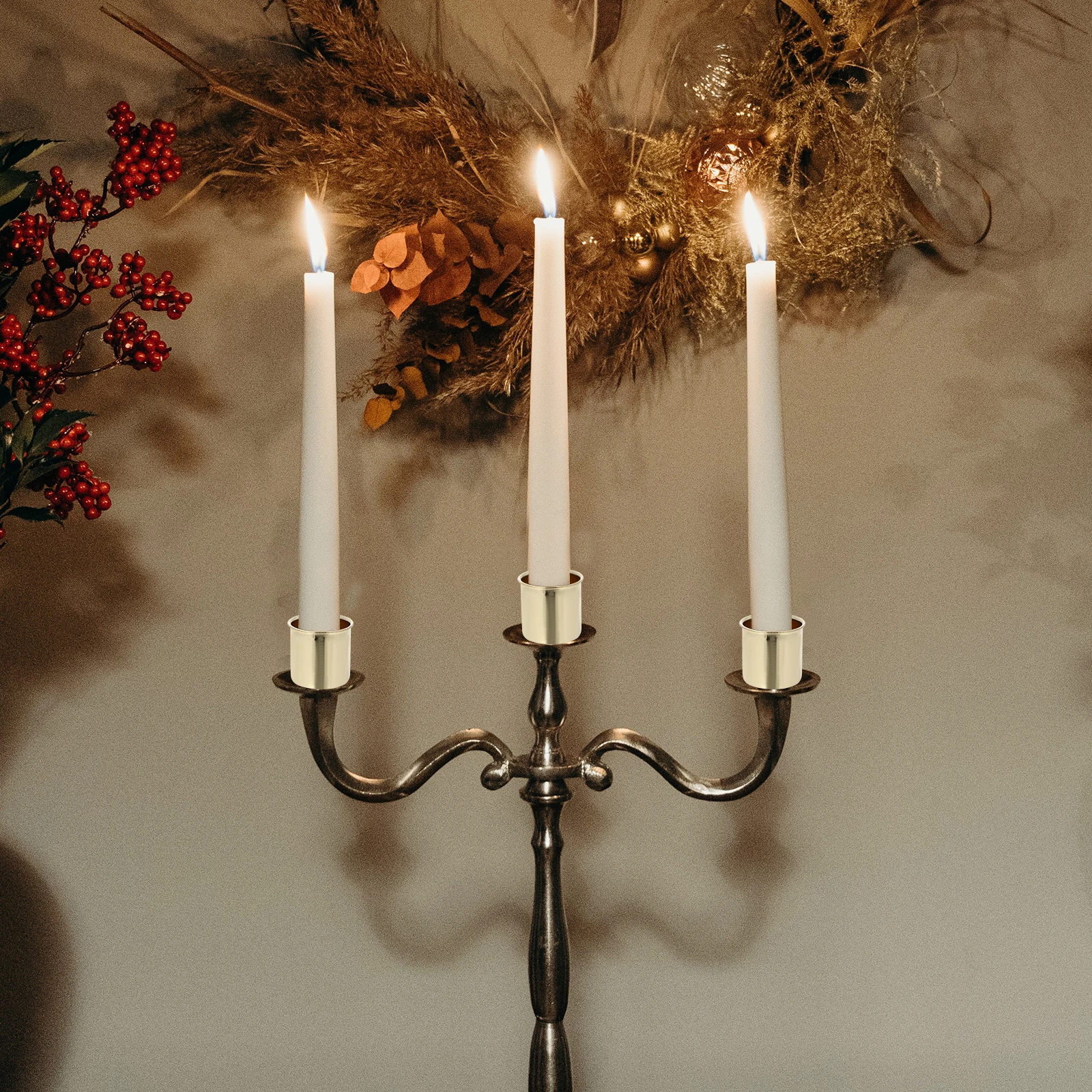 

10Pcs Fine Workmanship Iron Cup Simple Smooth Appearance for Festival Decor Cup Xmas Candleholder