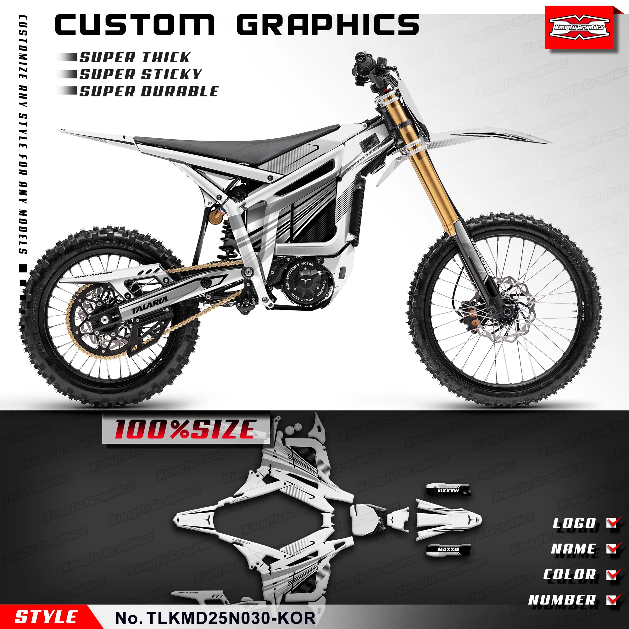 

KUNGFU GRAPHICS Комплект индивидуальных графических наклеек для TALARIA KOMODO, декоративная, TLKMD25N030-KOR