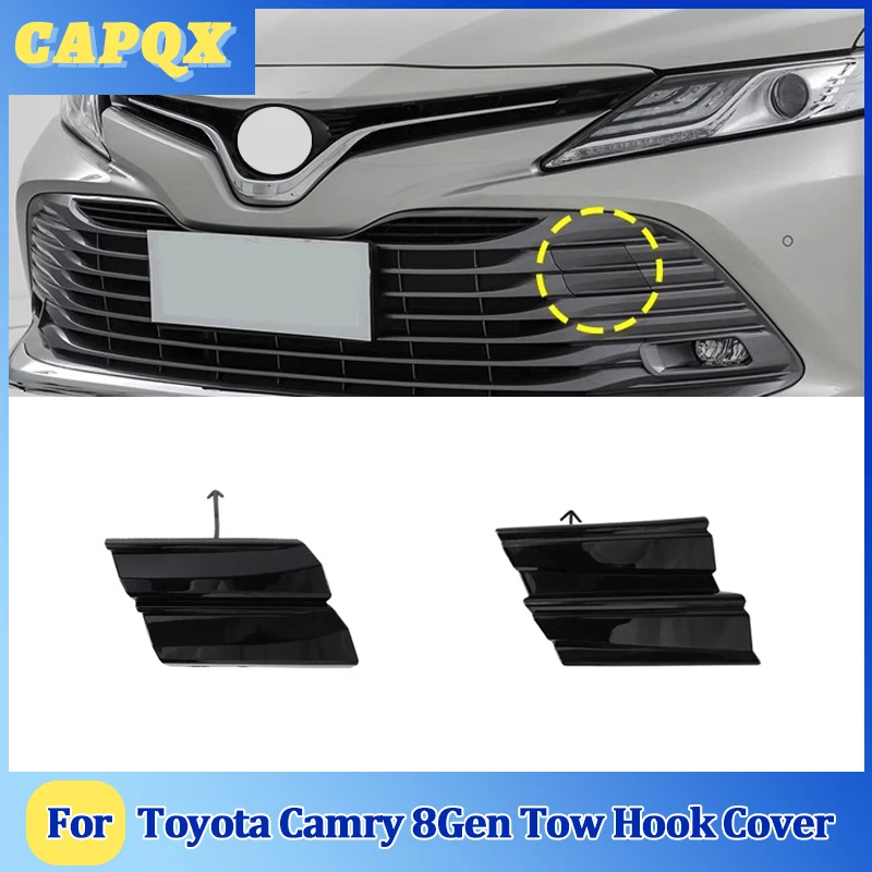 For Toyota Camry 8Gen  2018 19 20 21 22 23 Bumper Trailer Cover Tow Bracket Cover Bumper Tow Hook Cover Cap