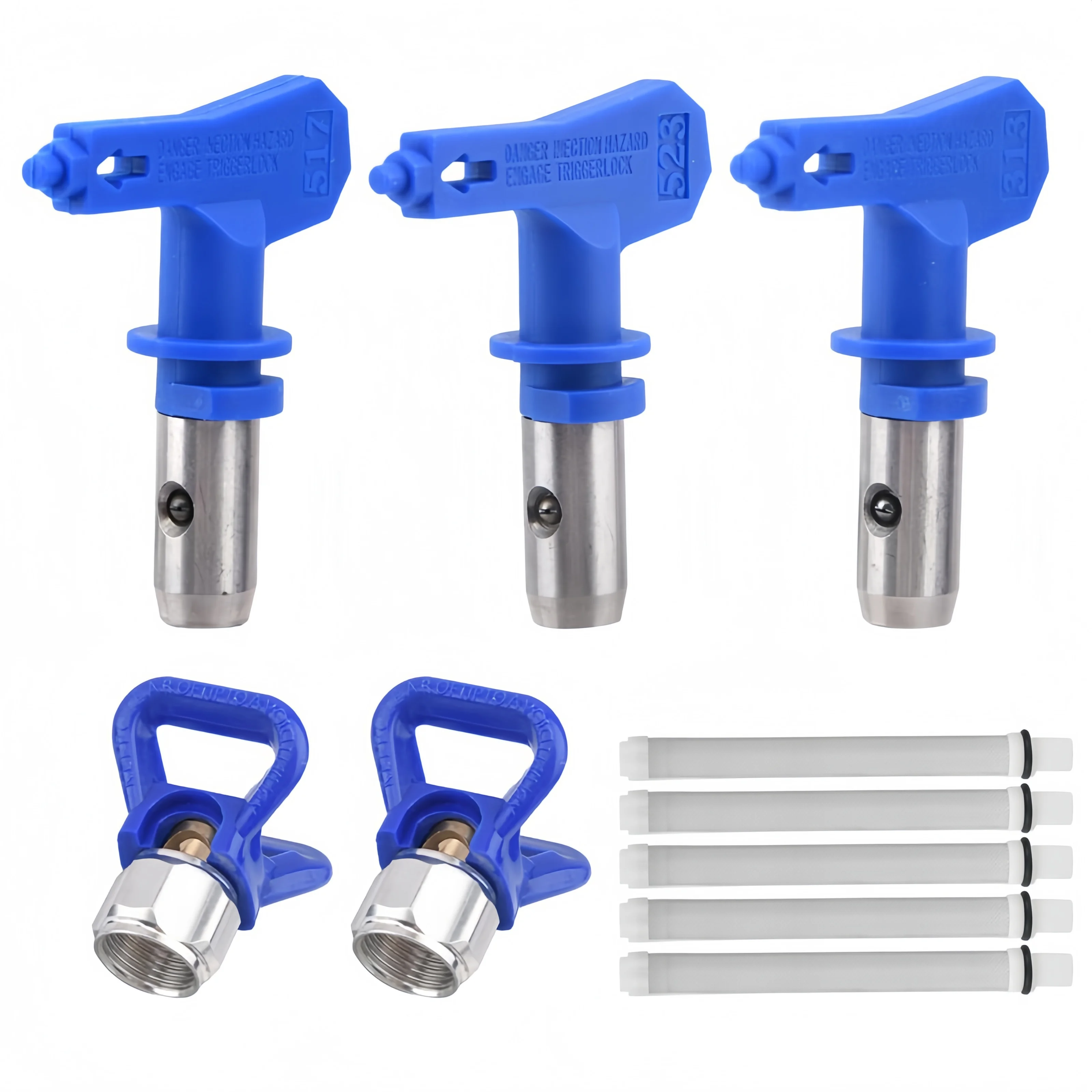 

Универсальный набор реверсивных безвоздушных распылительных насадок, 3 размера сопел с защитными колпачками и фильтрами для домашнего и профессионального использования