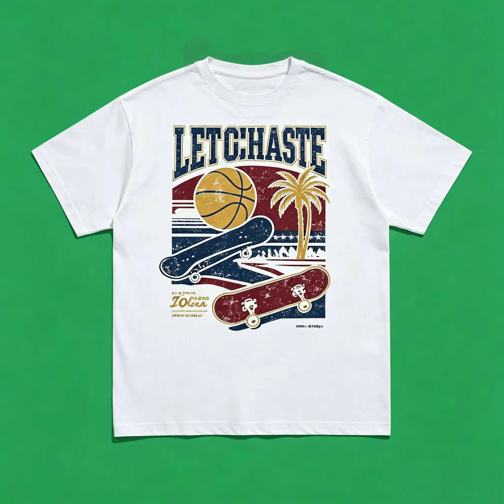 US Local 3-Day Ship | Summer 2026 Vintage Skate Tee, Quiet Luxury Good Vibes Natural Gift S-5XL
