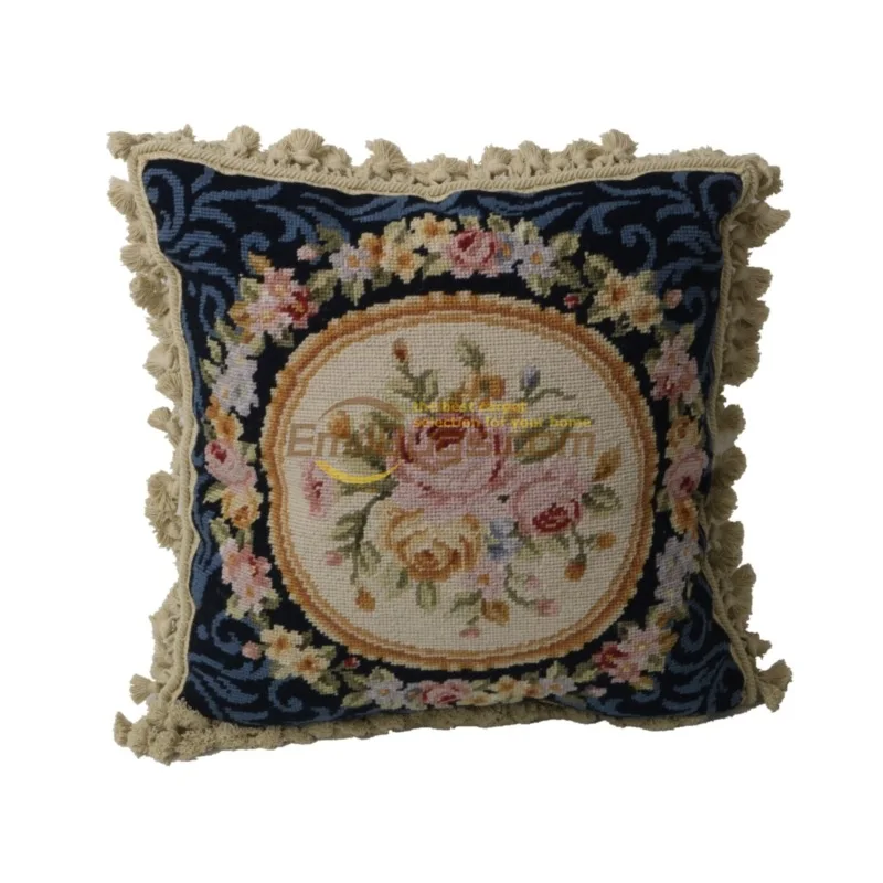 Customized velvet pillow: Handcrafted Needlepoint Cushion to Fit Your Home