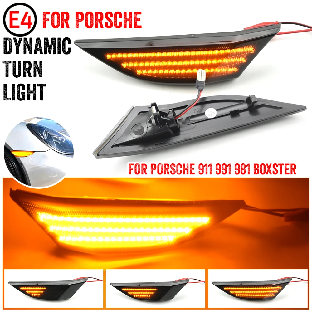 High quality 2Pcs LED Side Marker Turn Signal Light Dynamic For Porsche 911 Carrera S 991 GT3/GT3 RS/R 991 4S/4 GTS 991