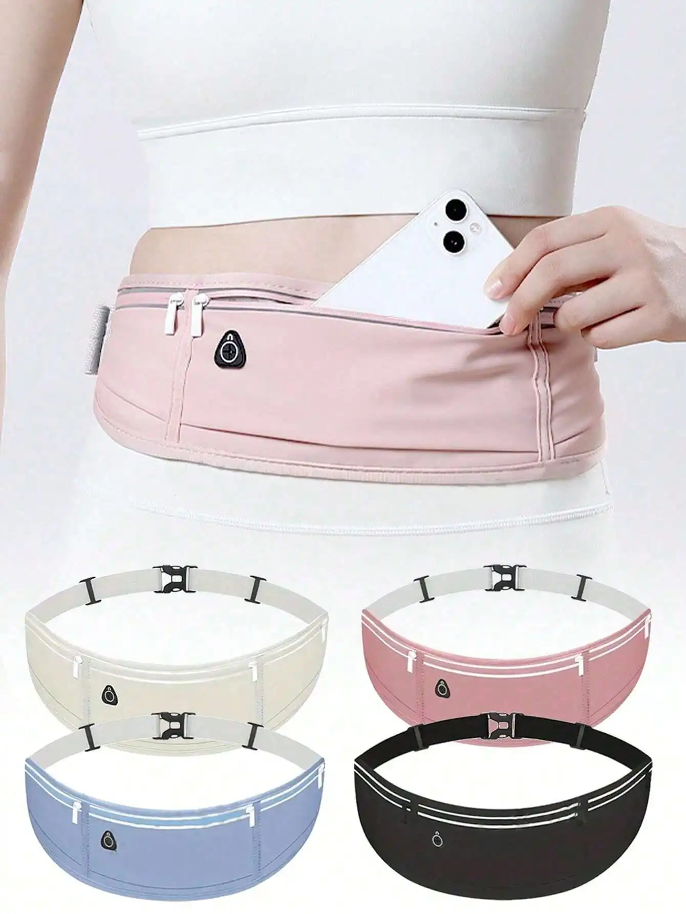 

Glow Mode Belt Bag With Adjustable Strap And Water Bottle Pocket High-Elastic Running Waist Bag For Men Women Waterproof Sports Waist Pack Arm Bag Bum Bag For Outdoors Workout Traveling Casual Hiking Cycling Running Accessories Travel Essential