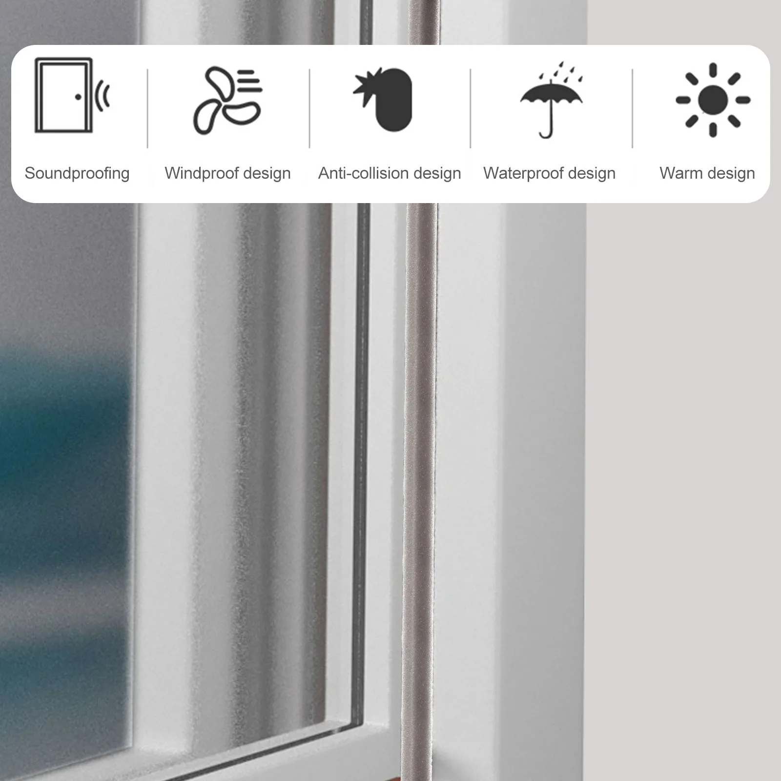 

4 Rolls Door Window Seal Strips Self-Adhesive Eva Foam Weather Stripping Anti-Collision Strip for Doors Windows