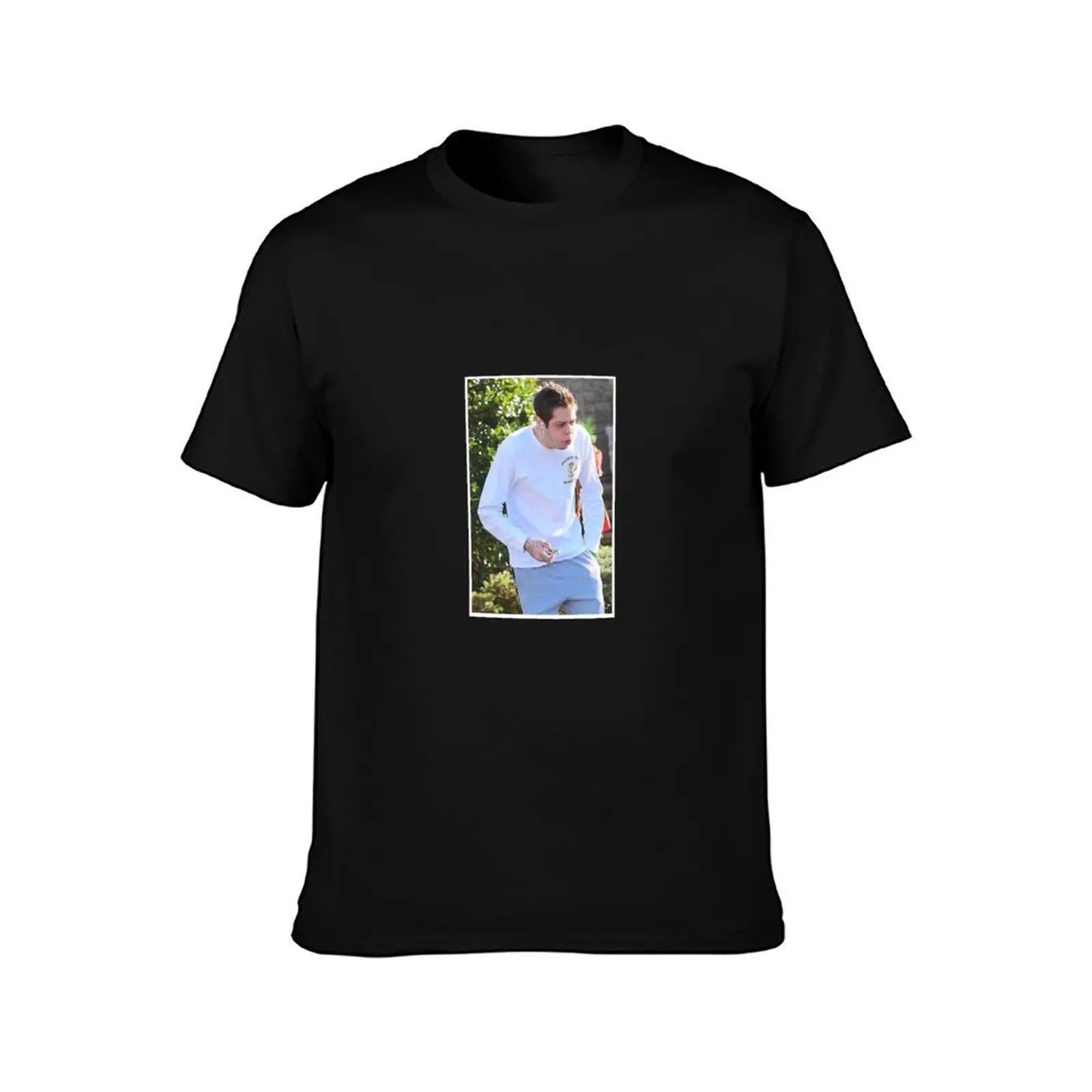 Pete Davidson T-Shirt, Summer Casual Cotton Tee, Oversized Streetwear Tops, Vintage Graphic Print, Loose Fit Short Sleeve