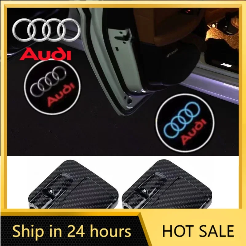 

2 шт. автомобильных светодиодных ламп-приветственных огней подходят для тюнинга Sline Audi A3, A4, A6, Q3, Q7, Q8, A5, корпус из карбона, без установки.