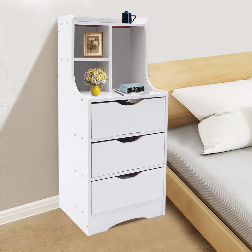 

Modern Nightstand Bedside Table Side Stand Storage Cabinet With 3 Drawers Table Organizer Bedroom New