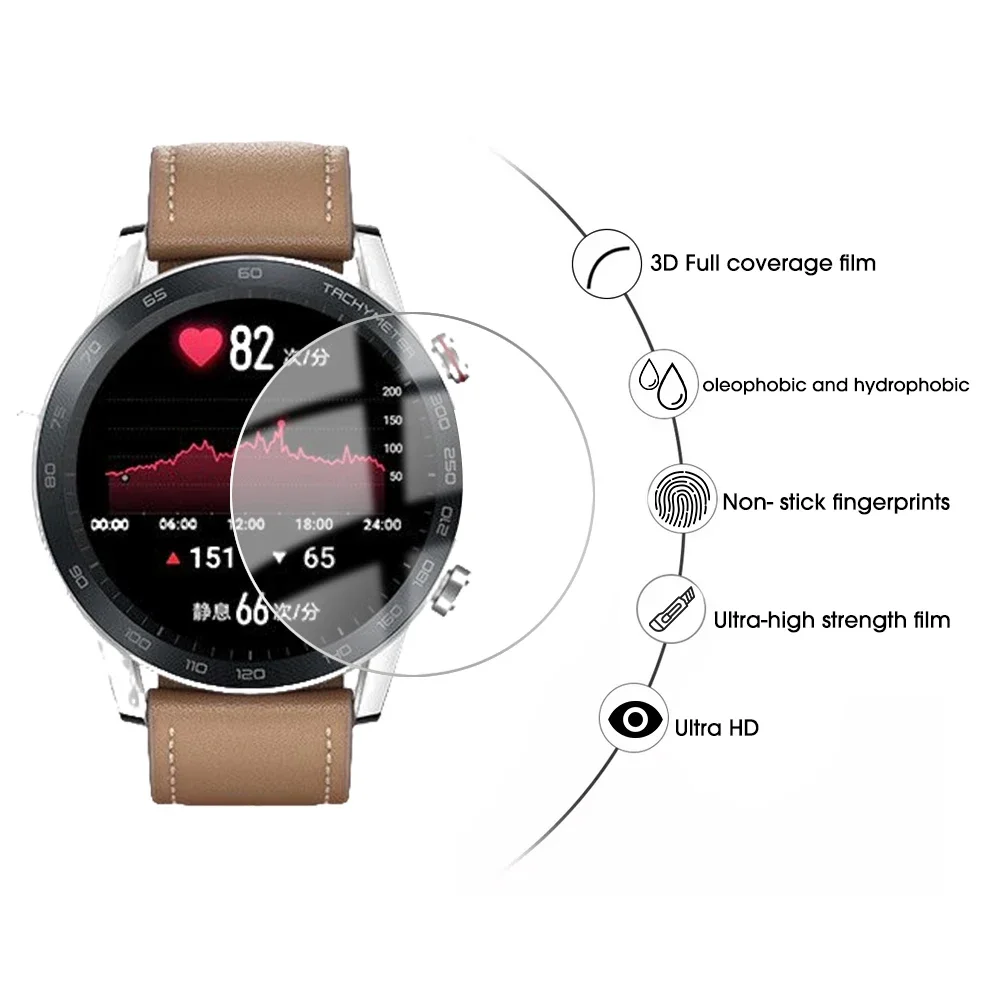 5-1Pcs for Honor Watch GS 3i GS Pro Sport SmartWatch HD Tempered Glass Films Explosion Proof Anti-fingerprint Screen Protector