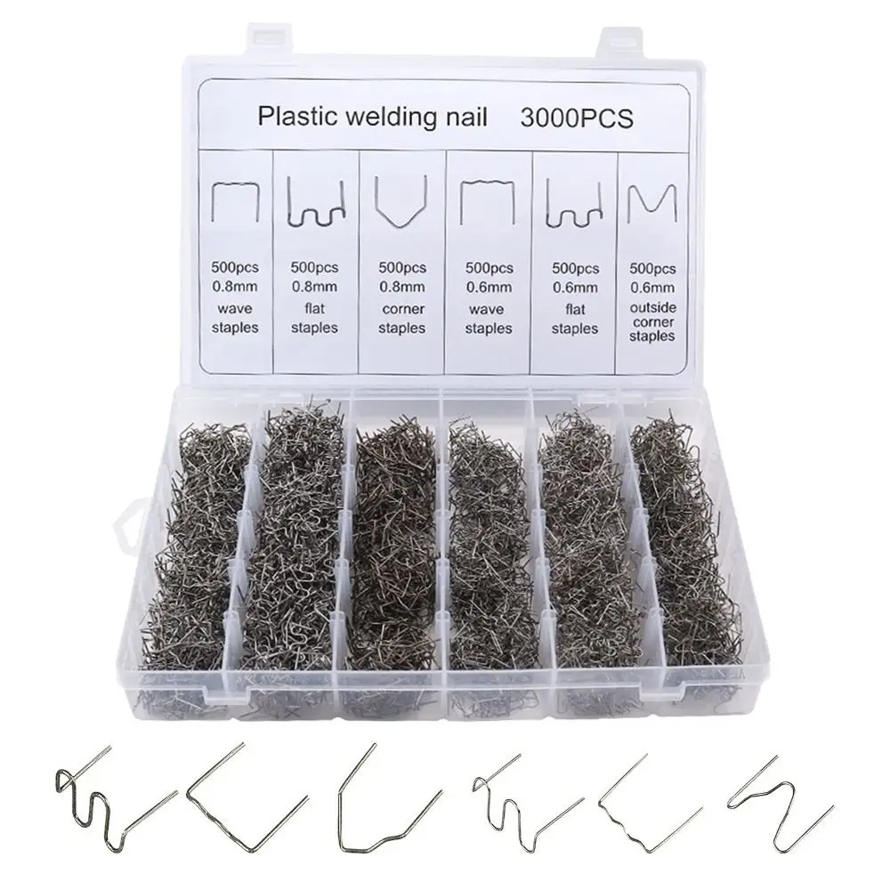3000PCS Stainless Steel Plastic Welding Staples High Toughness Versatile Hot Stapler Kit Bumper Repair Nails