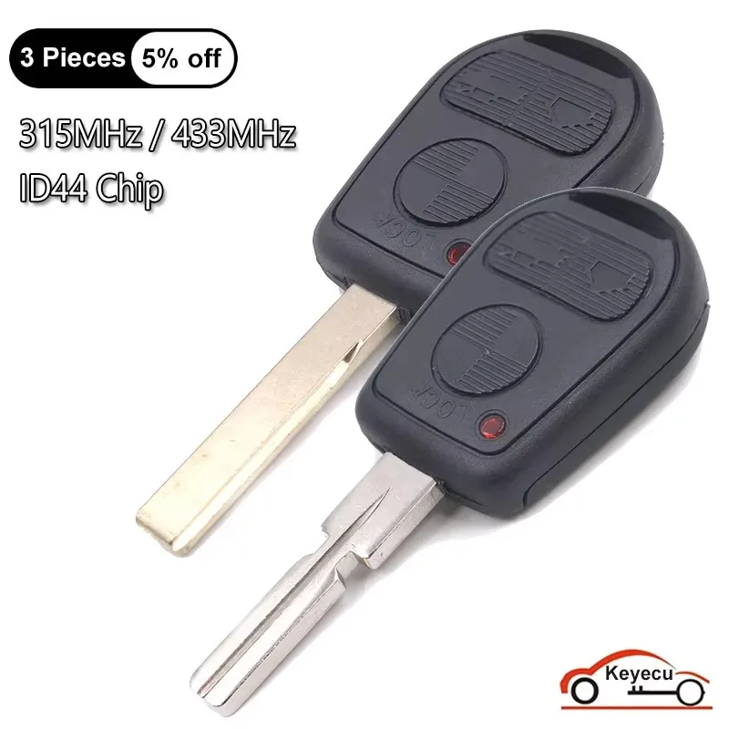 

KEYECU 3 кнопки 315 МГц 433 МГц ID44 чип для BMW E31 E32 E34 E36 E38 E39 E46 Z3 авто KYDZ дистанционный брелок замена старых моделей