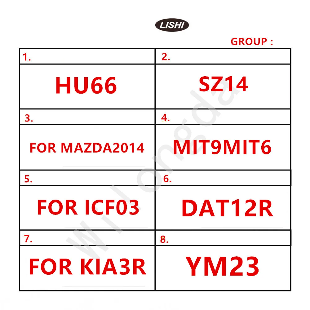 

LiShi 2 in 1 HU66 SZ14 FOR MAZDA(2014) MIT9/MIT6 ICF03 DAT12R FOR KIA3R YM23 VAC102 BW9MH TOY(2014) ZD30 HY30 Locksmith Tools