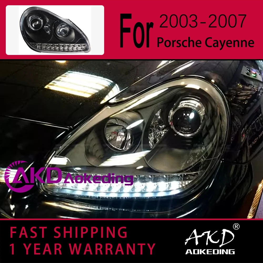 Car Lights for Porsche Cayenne LED Headlight 2003-2007 Head Lamp Drl Projector Lens Automotive