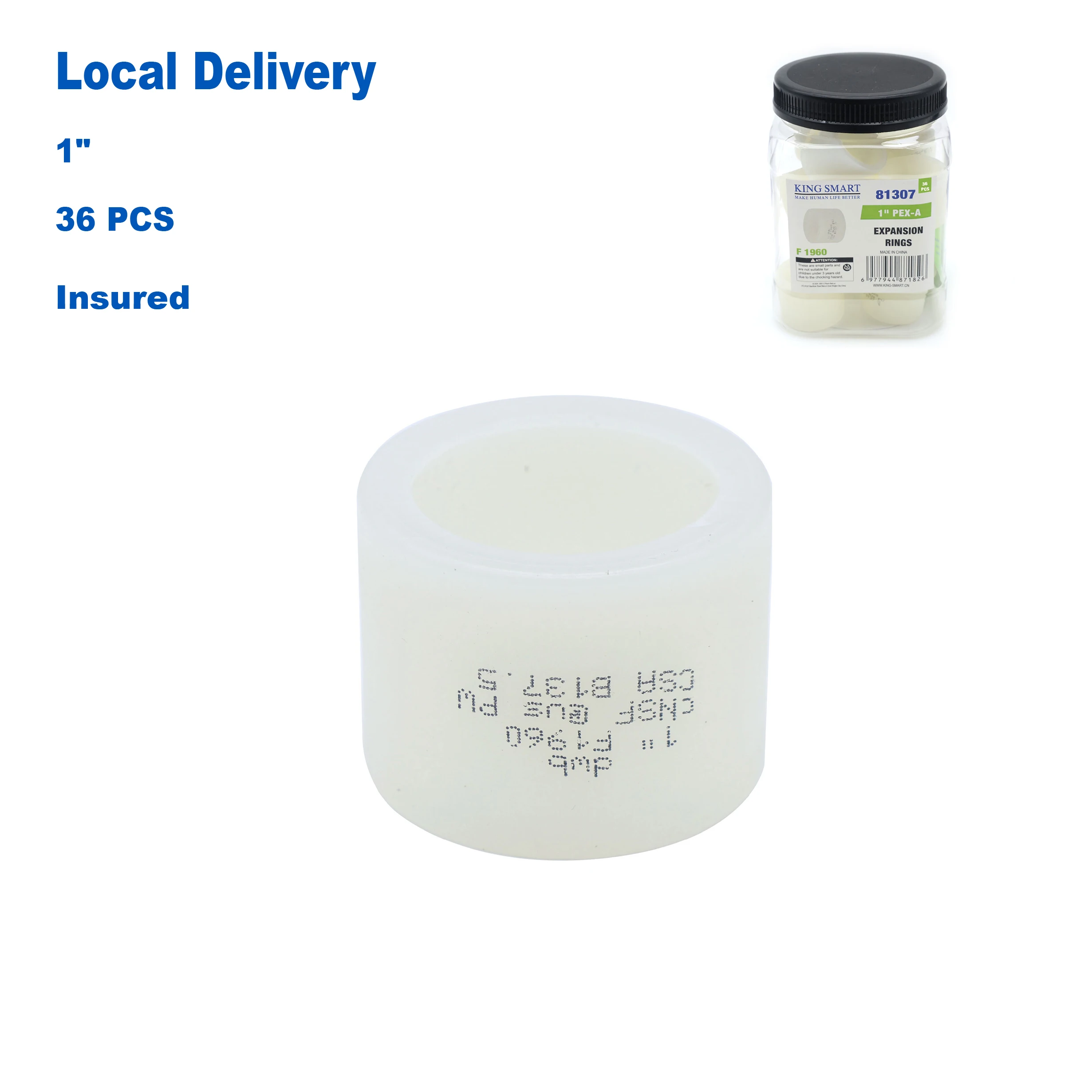 

KING SMART 1" F1960 Expansion Rings/Sleeves for Pex A Piping System; 36 Pcs/Case; 81307