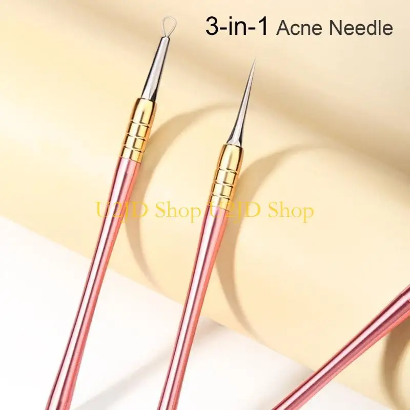 U2JD 3 in 1 acnes gereedschapset voor Blackhead en Pimple Removal met precieze pincet