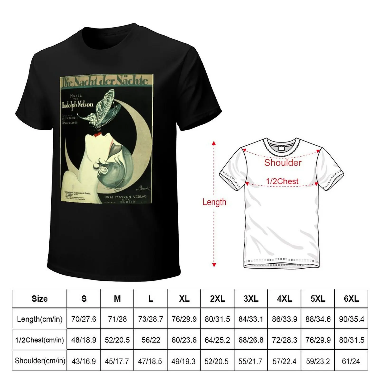 Vintage Art Deco Song Sheet T-Shirt Art Pattern Printed Casual Top