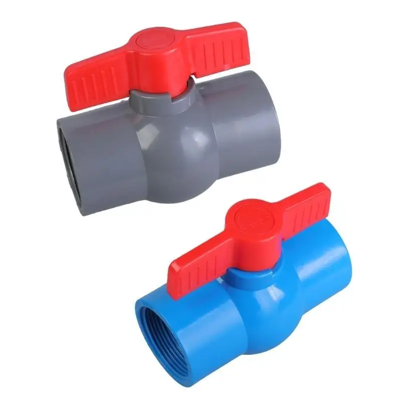 

652F Sturdy PVC Manual Round Valves Right Turn 47mm Diameter Designs for Household Water Supply and Aquariums Circulation