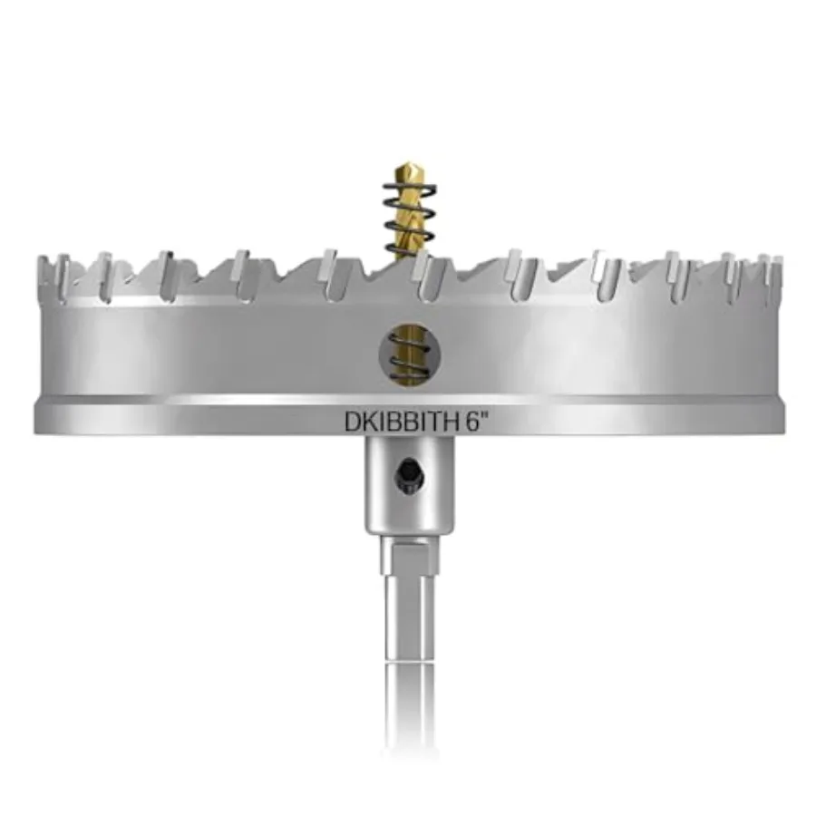 Set di frese a tazza TCT da 6 pollici con punta in carburo di tungsteno da 5 mm per impieghi gravosi, per acciaio inossidabile, acciaio dolce, rame, ferro, ottone, plastica