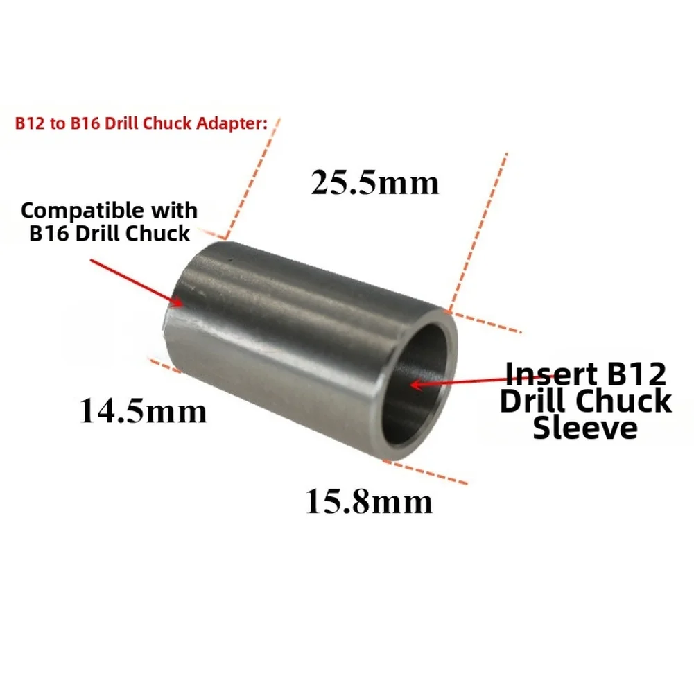 Stainless Steel Drill Chuck Adapter Sleeve B10-B12 B12-B16 for Milling Machine Bench Drill and Lathe Applications