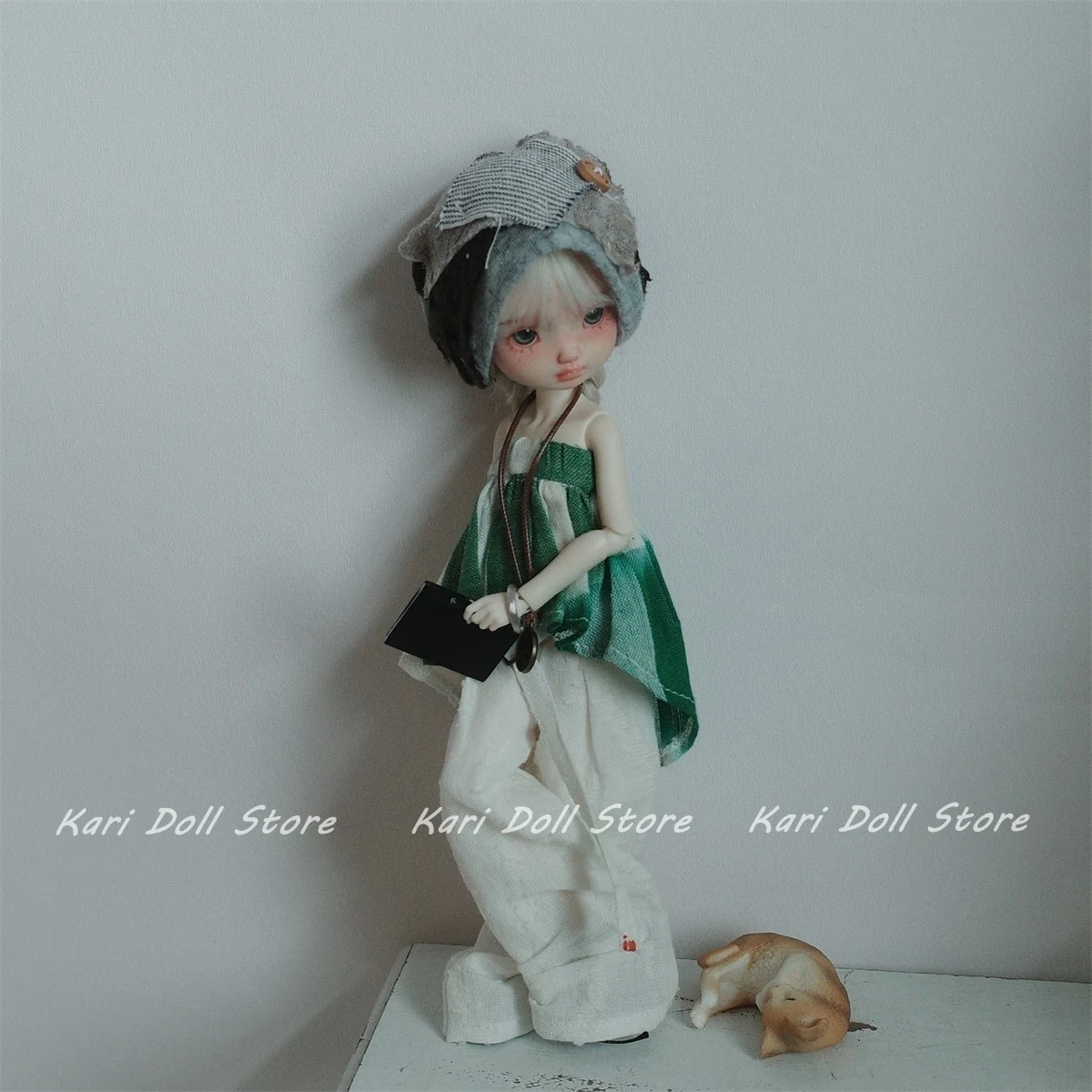 Kari Doll Clothes and skirts Powder Green Art Student Outfit Set for Landazz Landoudou Doll
