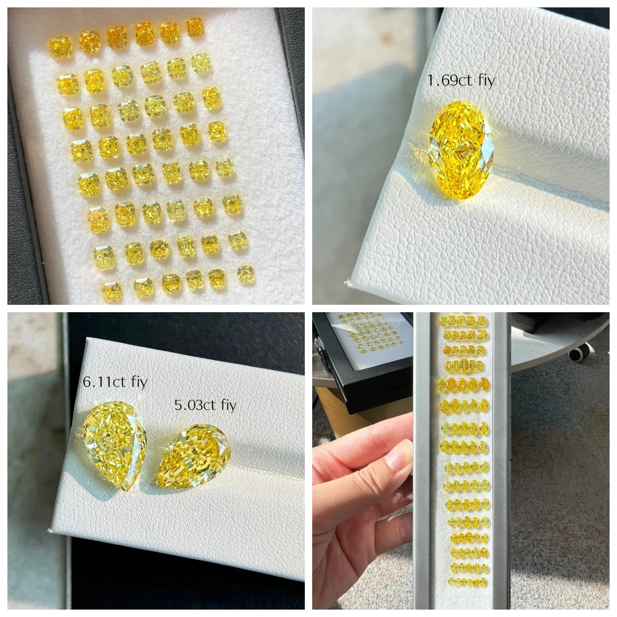 QIBAOKU Jewelry Fancy Colored Diamonds Yellow Lab Grown Diamond Wholesale Women Birthday Wedding Party Gift 2026