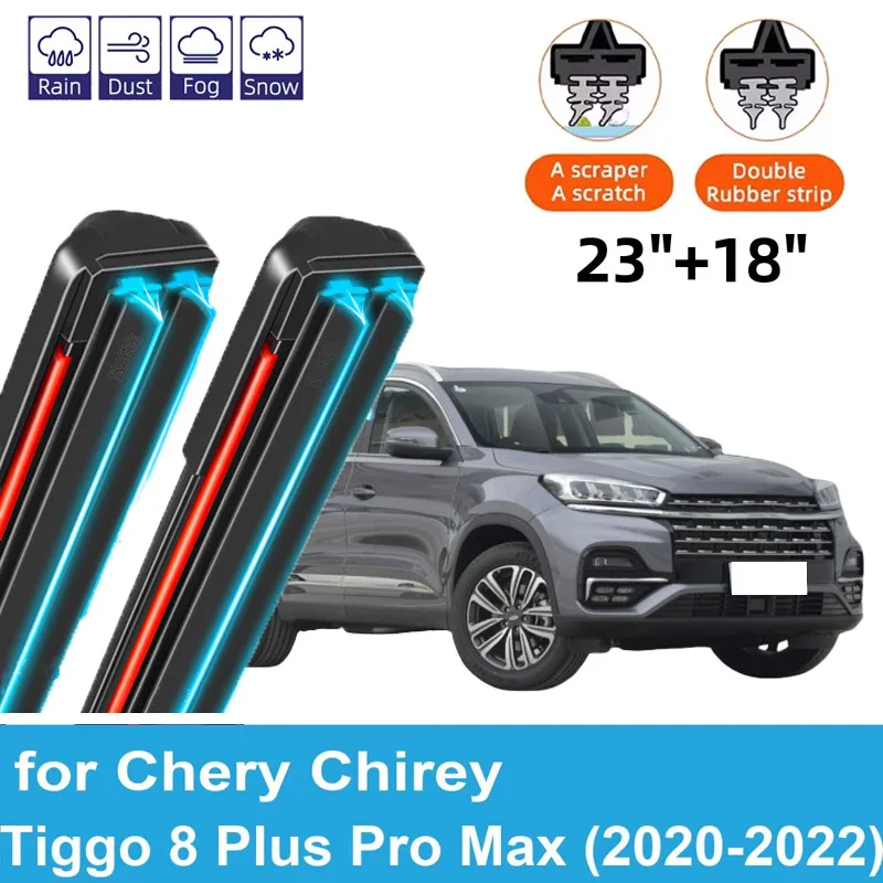 

2PCS Car Wiper Blades for 2020-2022 Chery Chirey Tiggo 8 Plus Pro Max Front Double Rubber Car Accessories 2020 2021 2022