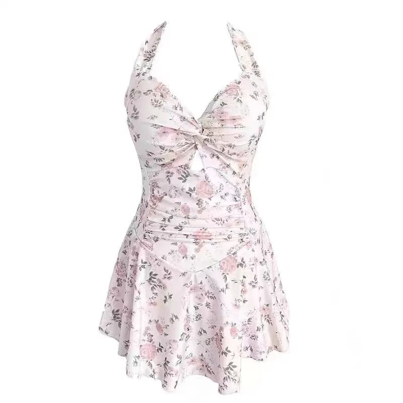 Traje de baño coreano Sexy de una pieza para mujer, traje de baño adelgazante de cintura alta con Control de barriga, ropa de playa de primavera, traje de baño elegante