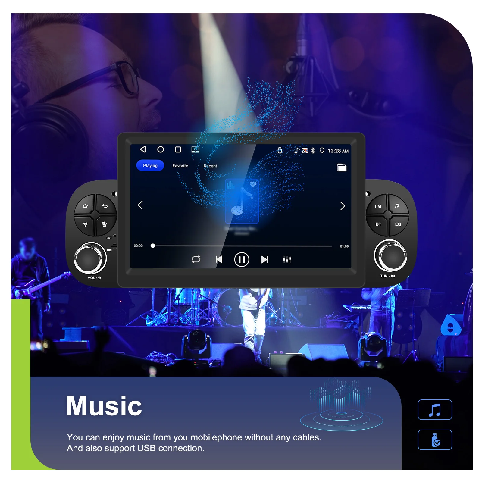Podofo 7 Zoll Autoradio 2 DIN 4+64G Android Auto-Multimedia-Player für Fiat Panda 2013-2020 Kabelloses Carplay Auto-Audio Android Auto MirrorLink 4G GPS WIFI – Detail 18