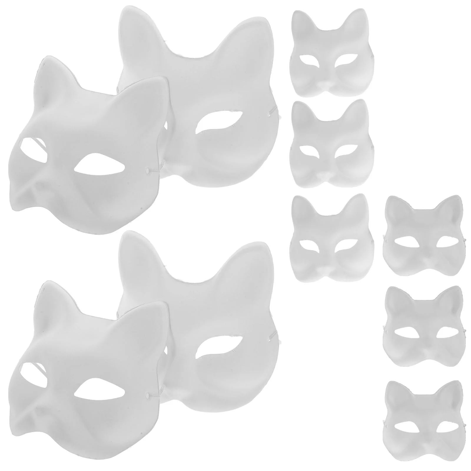 Hand Painted Mask Plastic Masks for Crafts Base Prom White Cat Kids Masquerade