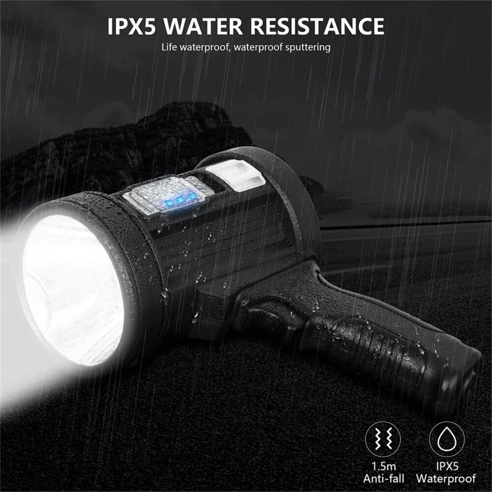 Led Searchlight Spotlight Rechargeable High Power Led Flashlights Ultra Long Lighting Distance Lamp XHP70 Powerful Lantern Torch