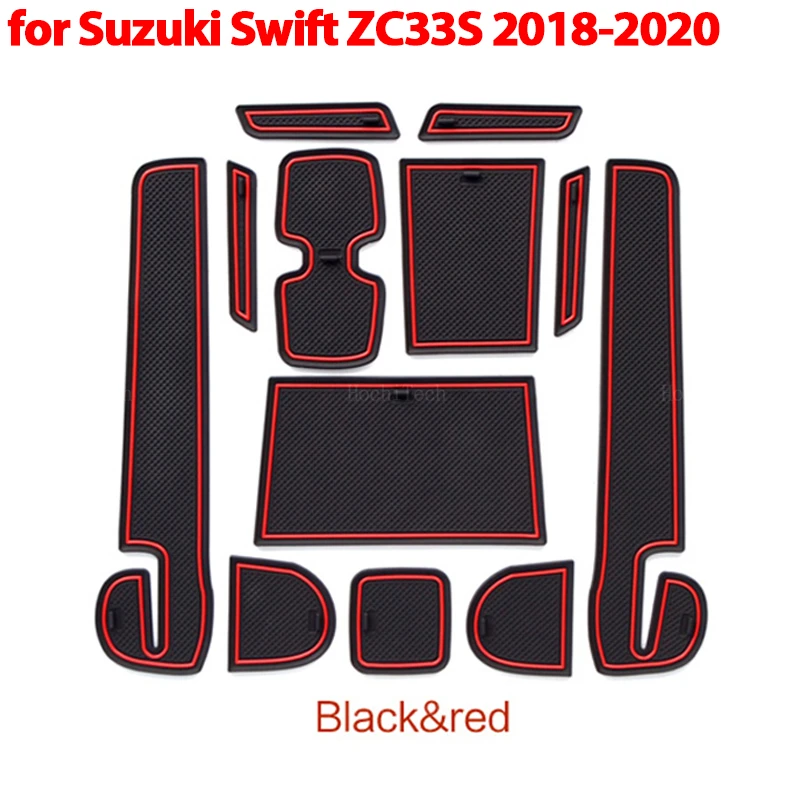 Rubber Car Interior Anti-Slip Door Groove Non-Slip Mat Cup Pad Decoration For Suzuki Swift ZC33S 2018 2019 2020