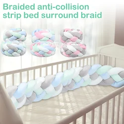 1/2M Plush Baby Bed Bumper Soft Handmade Knotted Braid Weaving Baby Bedside Protector Bed Gap Filling for Baby Room Decor