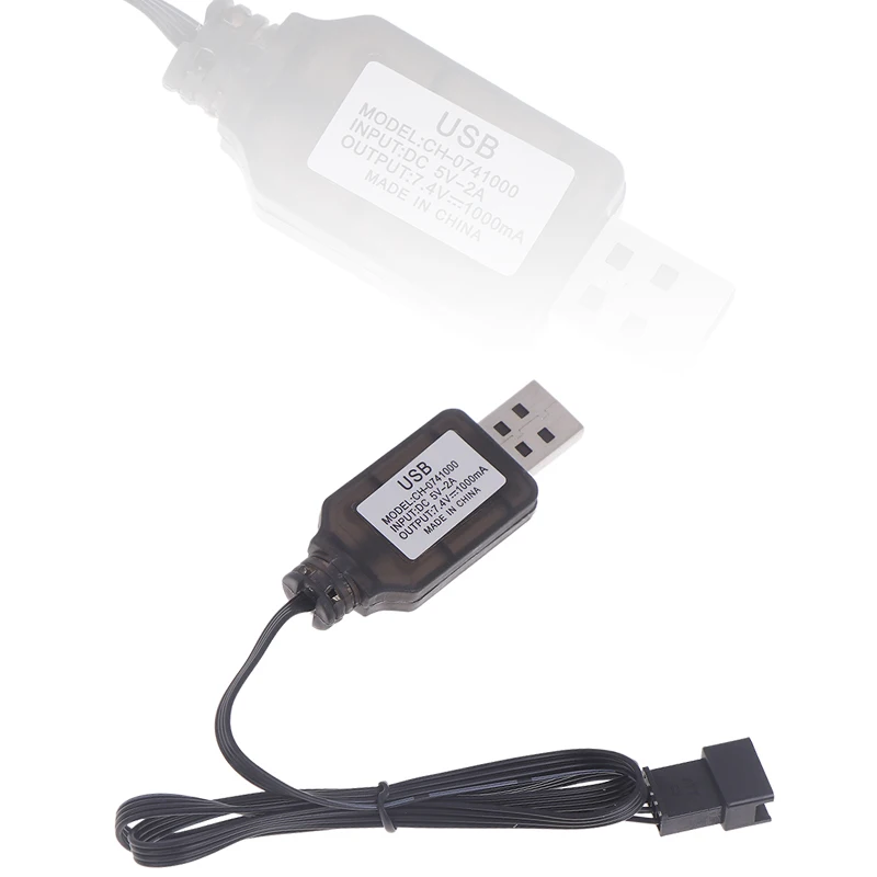 1PCS 7.4V SM-4P Plug USB Charger For DE36W DE65 HM202 EC08 EC16 RC Car M416 Electric Gel Ball Blaster Battery Charger