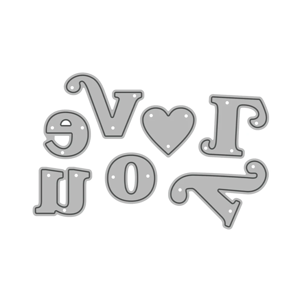MangoCraft Love You Shaker Cutting Dies DIY Scrapbooking Supplies Metal Dies Knife Mold For Card Making Albums Crafts Decor